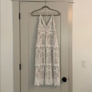SAYLOR white lace midi dress